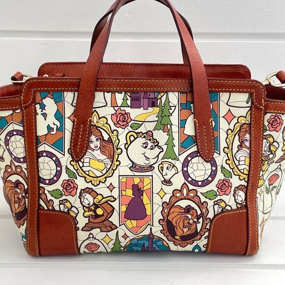Disney Dooney & Bourke Beauty and the Beast Stained Glass Small Shopper Tote Bag - Picture 7 of 15